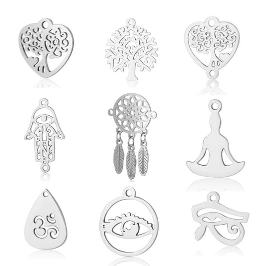 5 pcs/titanium steel accessories Tree of Litfe pendan
