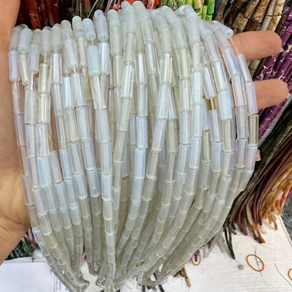 4*13MM natural stone crystal cylindrical spacer beads