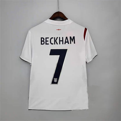 2006 England World Cup 7 Beckham 4 Gerrard Retro Long/Short Sleeve Jersey