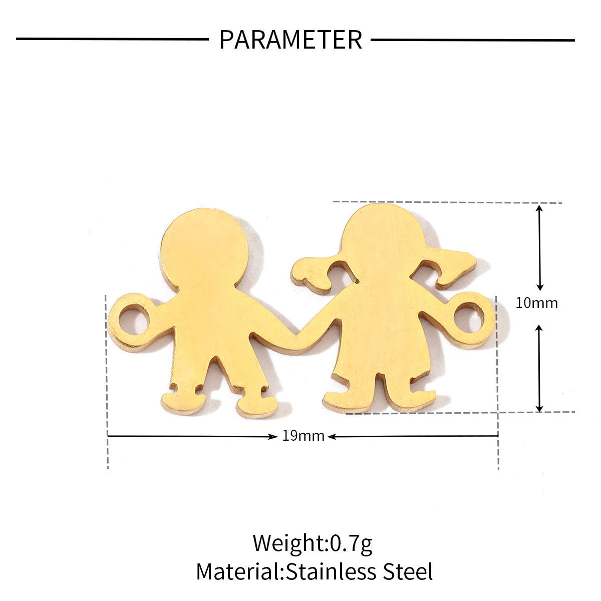 20 pcs/bag boy girl family titanium steel d pendant