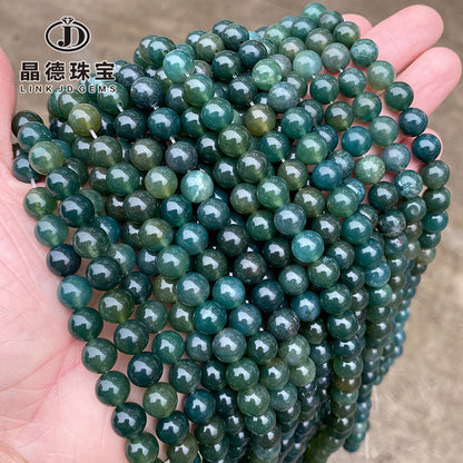 5A natural agate loose beads green agate bracelet round beads