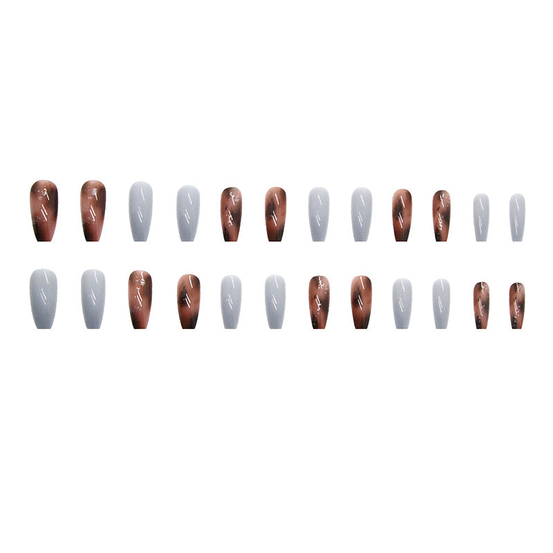 Amber Mist Blue Long Ballet Nails