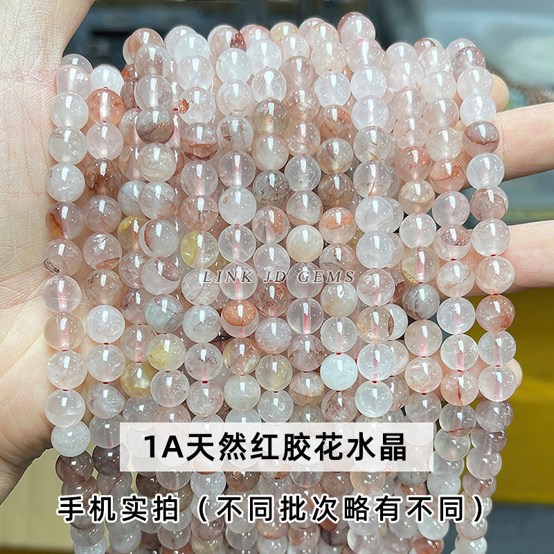Perlas sueltas de cristal con forma de flor de pegamento rojo 