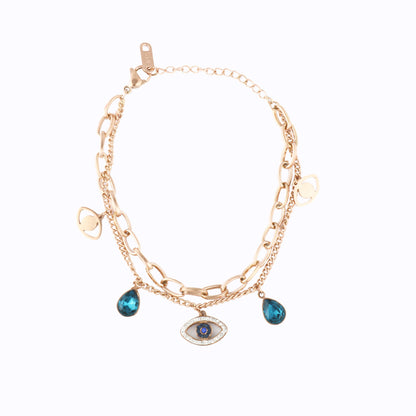 Pulsera de ojo de demonio, estilo de dibujos animados occidentales, regalo de pareja de acero inoxidable al por mayor 