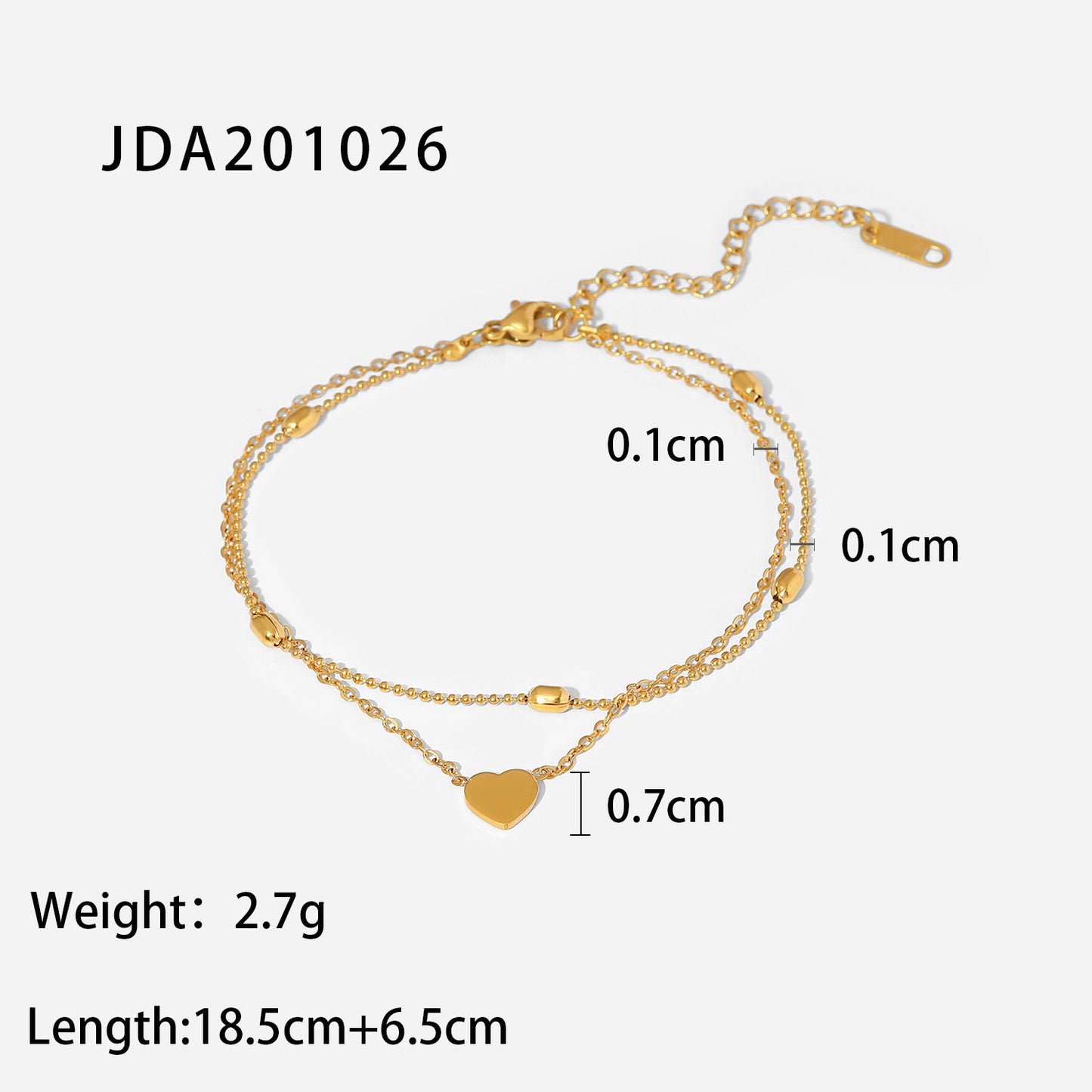 Oval Bead Double Layer Anklet