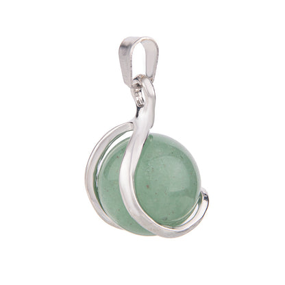 Pingente em forma de U com conta giratória livre de cristal 