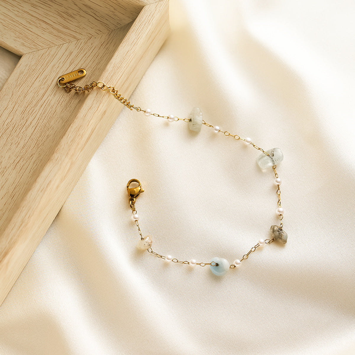18K Gold Pearl Gravel Bracelet