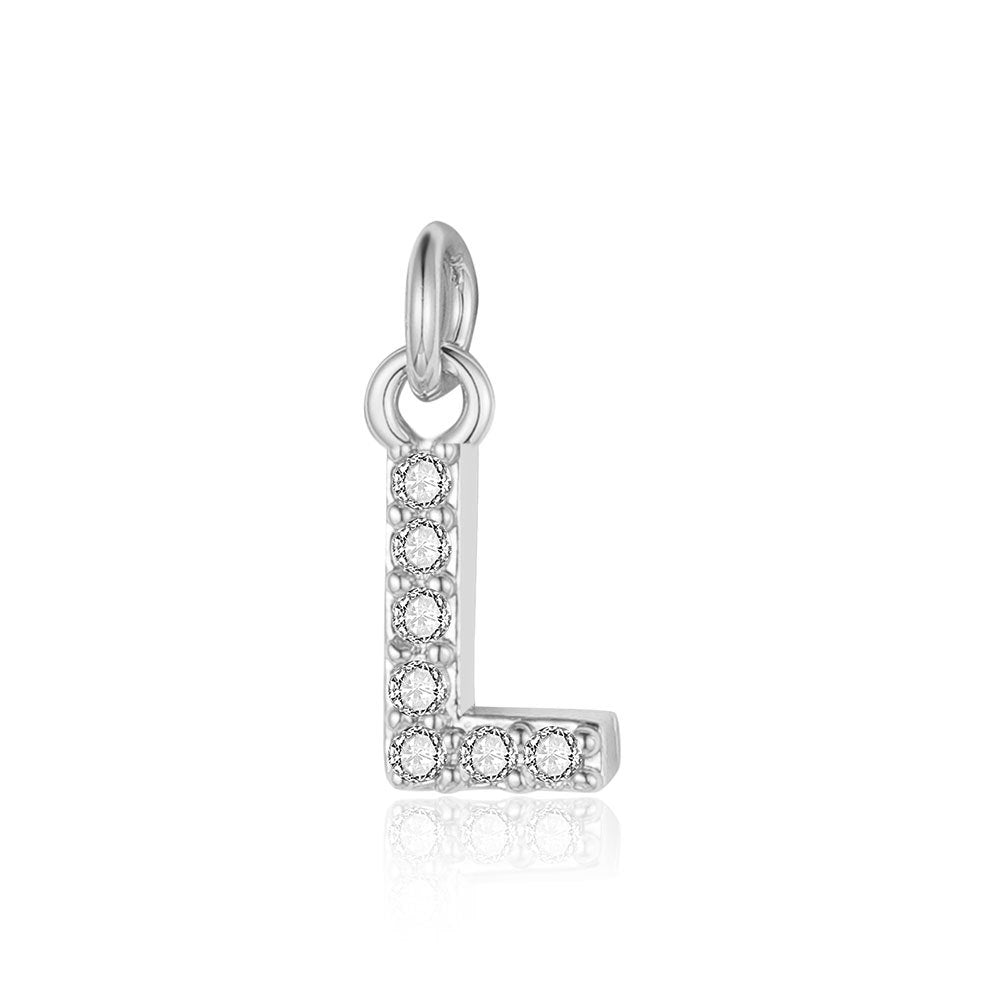 26 English letters copper zircon pendant DIY