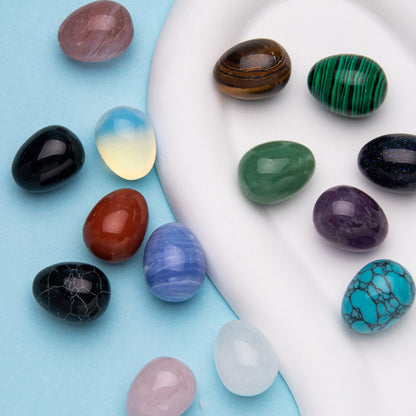 Crystal 15*20mm jade egg raw stone ornaments