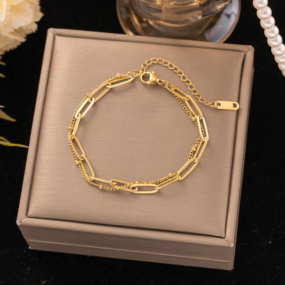 18K Gold Titanium Steel Bracelet