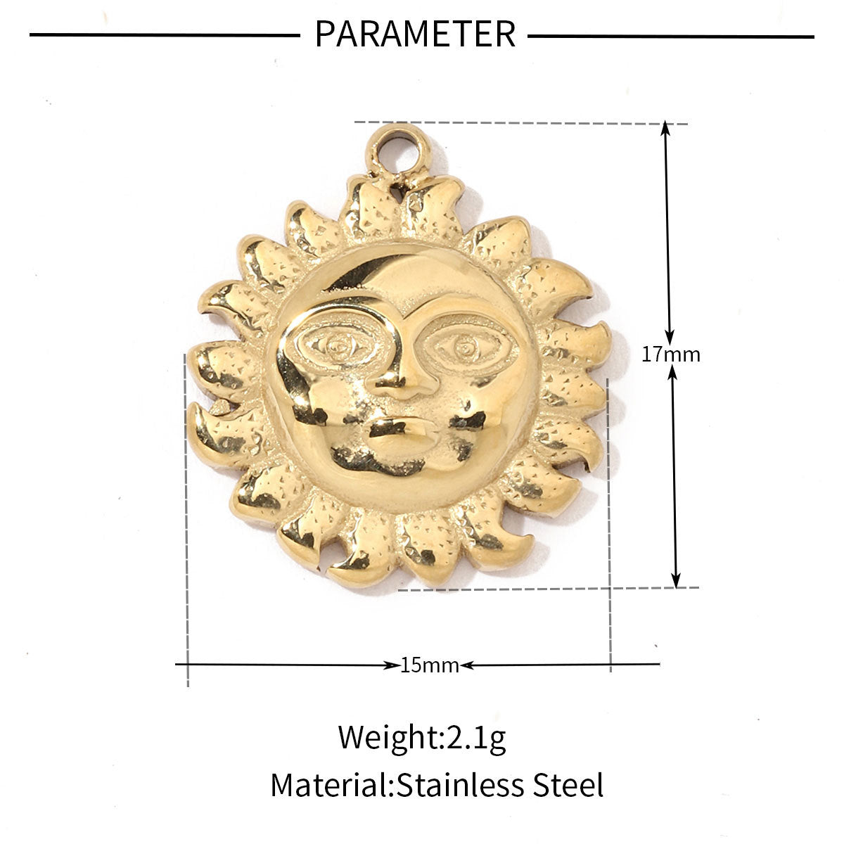Star Sun Titanium Steel Necklace Pendant ins