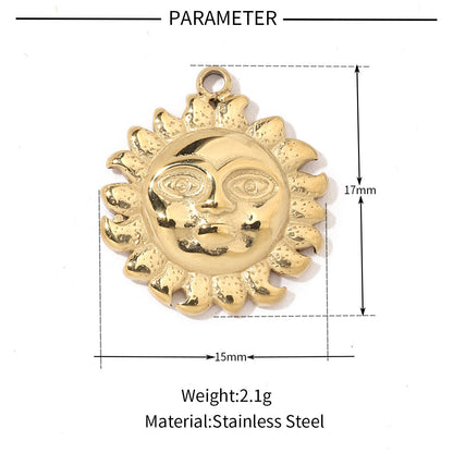 Star Sun Titanium Steel Necklace Pendant ins