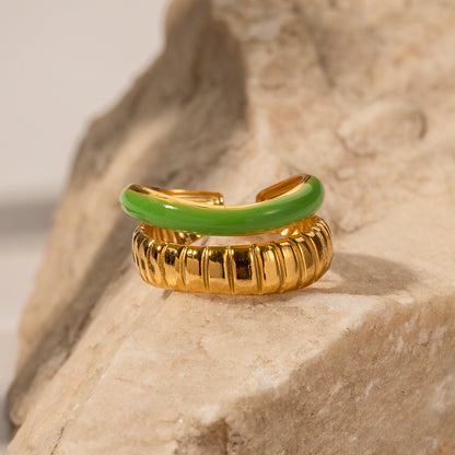 Green drip double bread grain ring