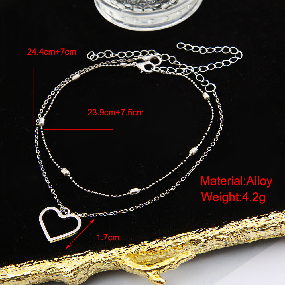 Double-Layer Heart Anklet