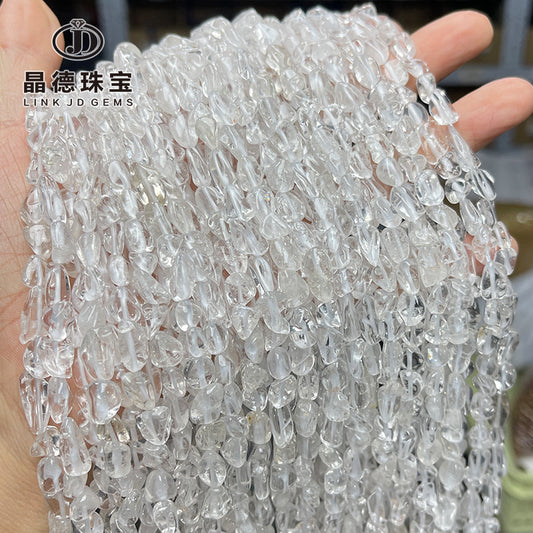 Perlas sueltas de cristal blanco natural de 6-8 mm 