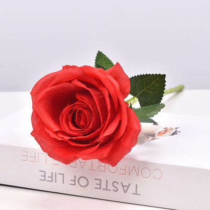 Artificial rose single branch crushed ice blue artificial flower