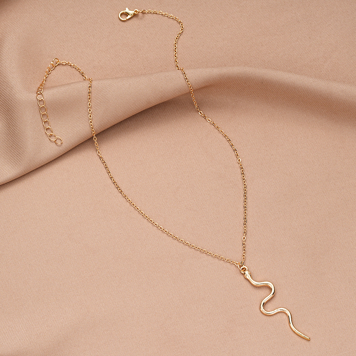 Rose Gold Snake Pendant Necklace