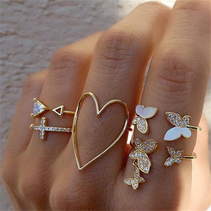 Star & Crescent 9-Piece Ring Set