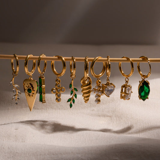 French women's versatile titanium steel earrings