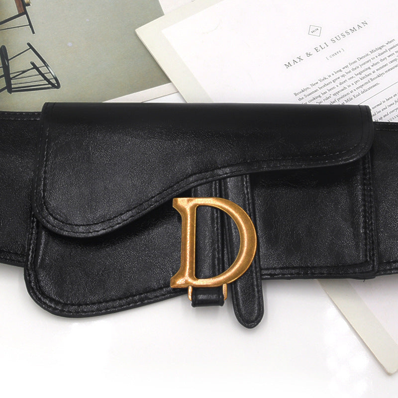 Saddle Bag Letter Elastic Wide Belt