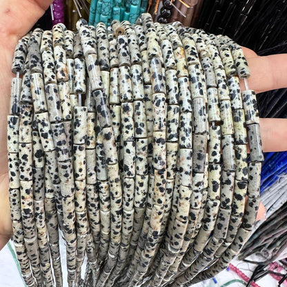 4*13MM natural stone crystal cylindrical spacer beads