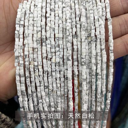 2Mm agate square loose beads