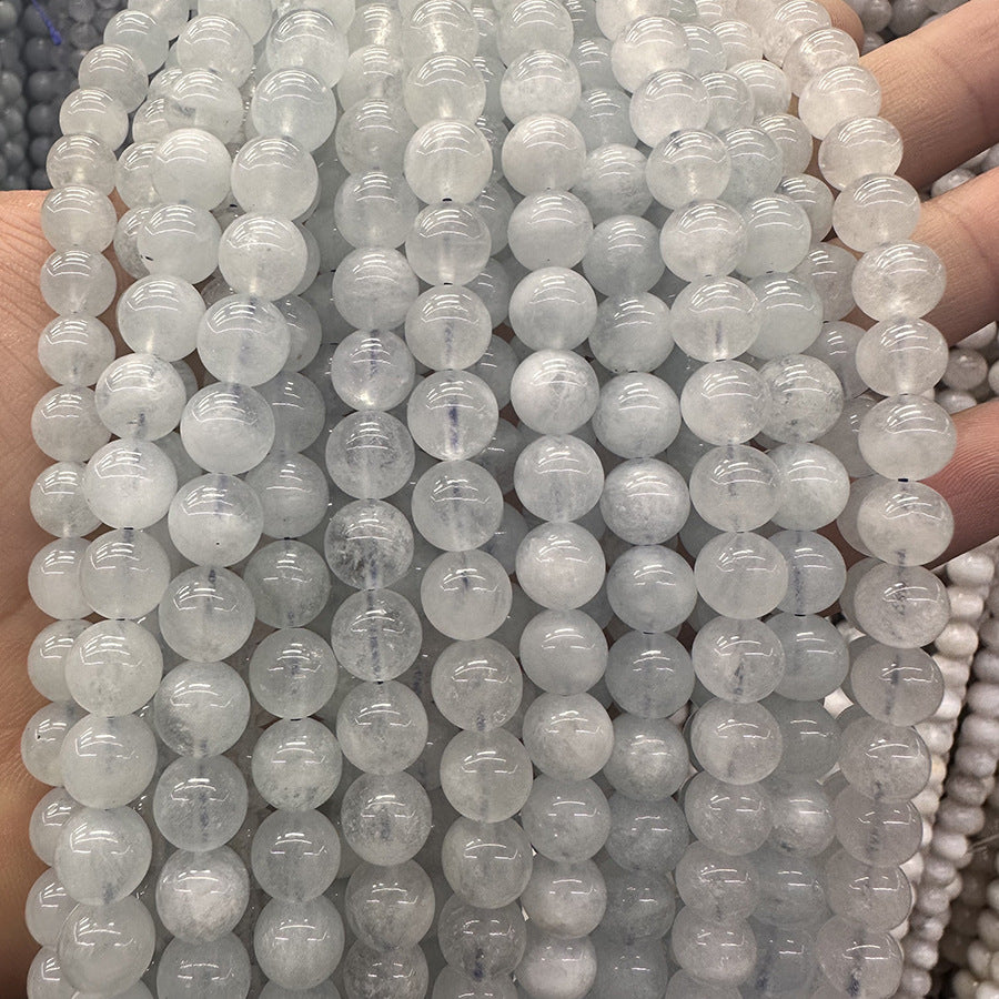 4-10MM natural stone aquamarine round beads loose beads