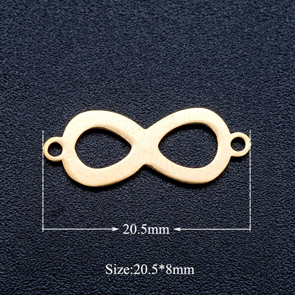 5 piezas/paquete Colgante de acero de titanio en forma de corazón con infinitas notas musicales 