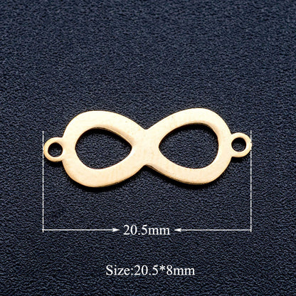 5 piezas/paquete Colgante de acero de titanio en forma de corazón con infinitas notas musicales 