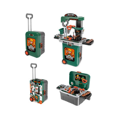 Juego de juguetes de simulación: utensilios de cocina de simulación, tocador, herramientas médicas, herramientas en uno, estuche de viaje con ruedas, juguete de educación temprana 
