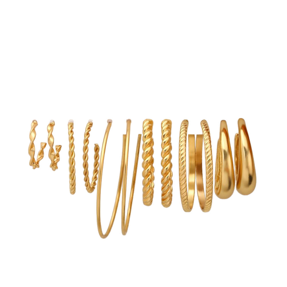 Hepburn Style Square Earring Set (6 Pairs)