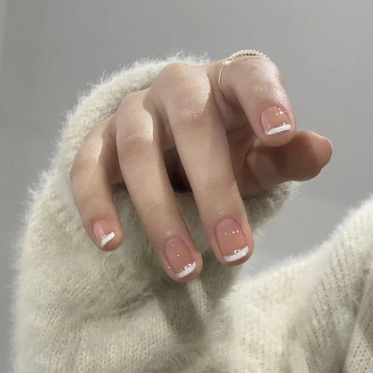 Pegatinas para uñas removibles, arte de uñas a presión estilo francés 