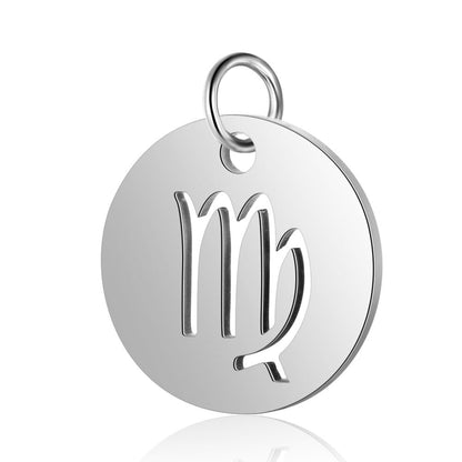 5 pcs/titanium steel twelve constellation jewelry pendant.