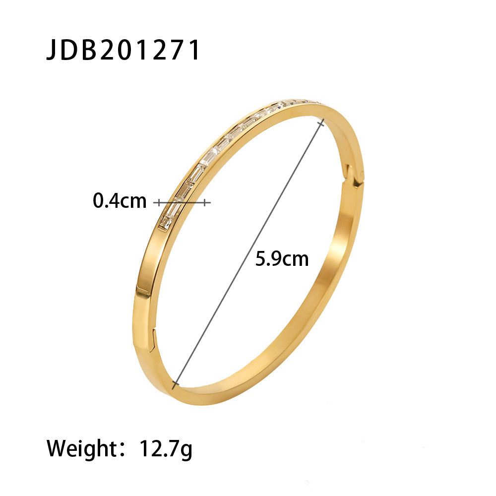 Pulsera de circonitas cuadradas 
