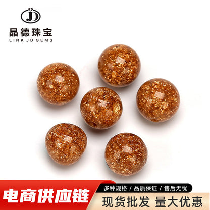 Gold foil beads loose beads DIY jewelry accessories