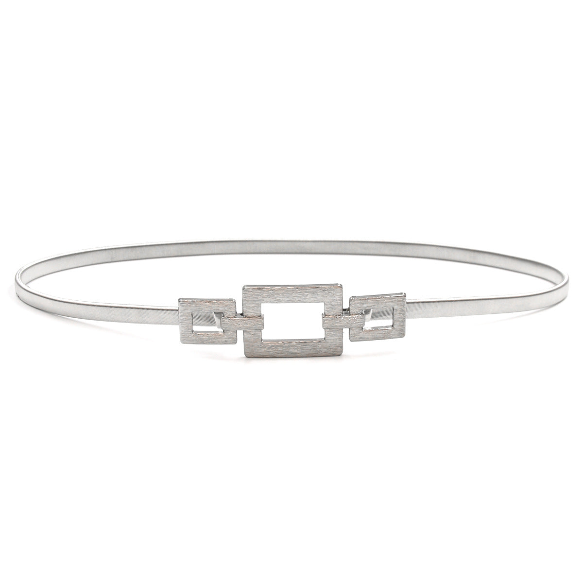 Silver chain round buckle belt