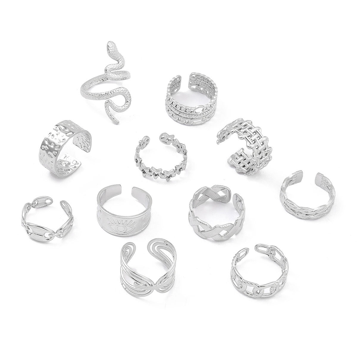Star Snake Titanium Steel Ladies Ring Adjustable