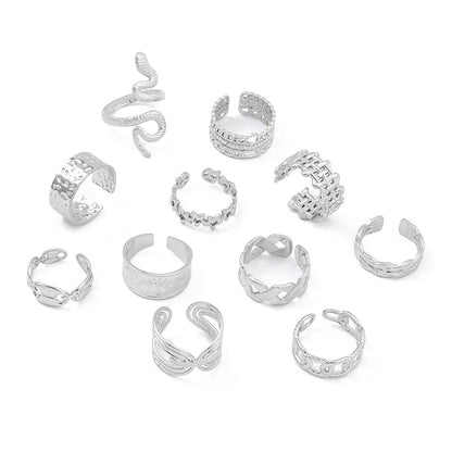 Star Snake Titanium Steel Ladies Ring Adjustable