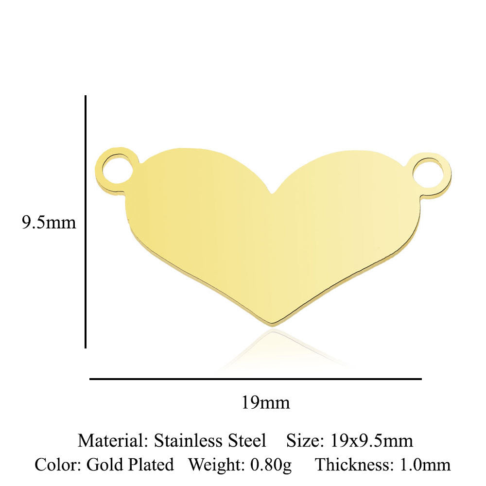 Paquete de 5 unidades, colgante de acero de titanio con diamantes de amor, colgante de huella digital. 