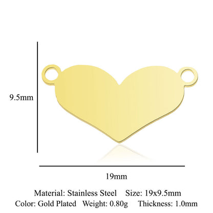 Paquete de 5 unidades, colgante de acero de titanio con diamantes de amor, colgante de huella digital. 