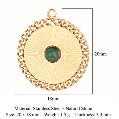 Accessories African jade stainless steel pendant