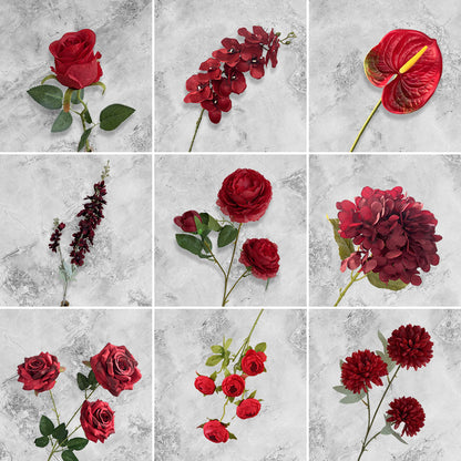flores artificiales rojas 