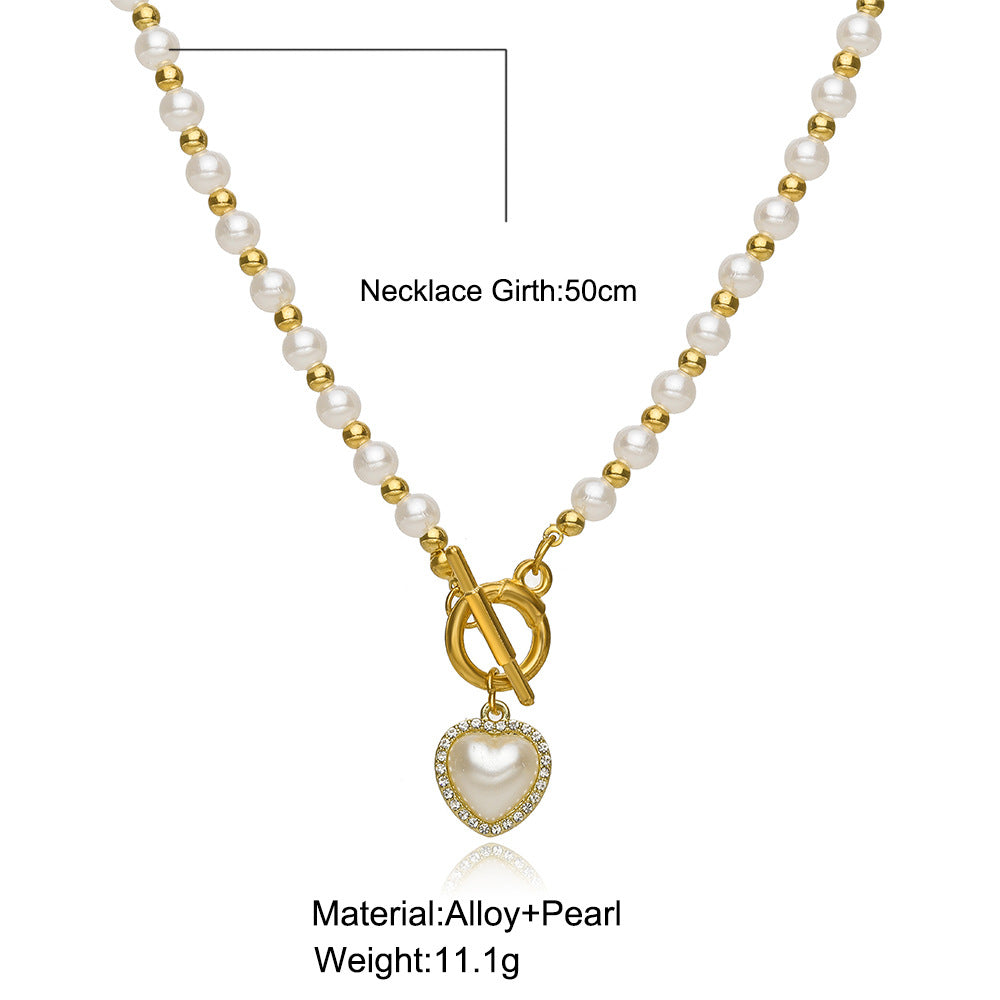 Pearl Heart OT Necklace