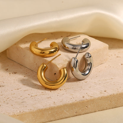 C-shaped hollow earrings ins