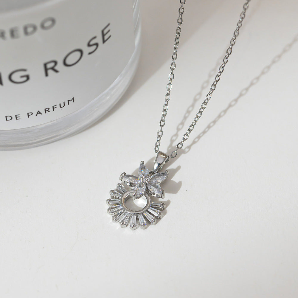 Fashion silver titanium steel necklace