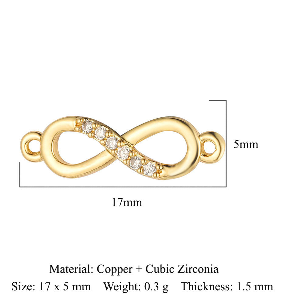 Copper zircon DIY jewelry connecting accessories
