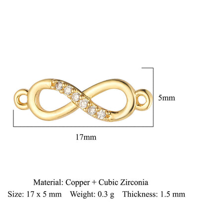 Copper zircon DIY jewelry connecting accessories