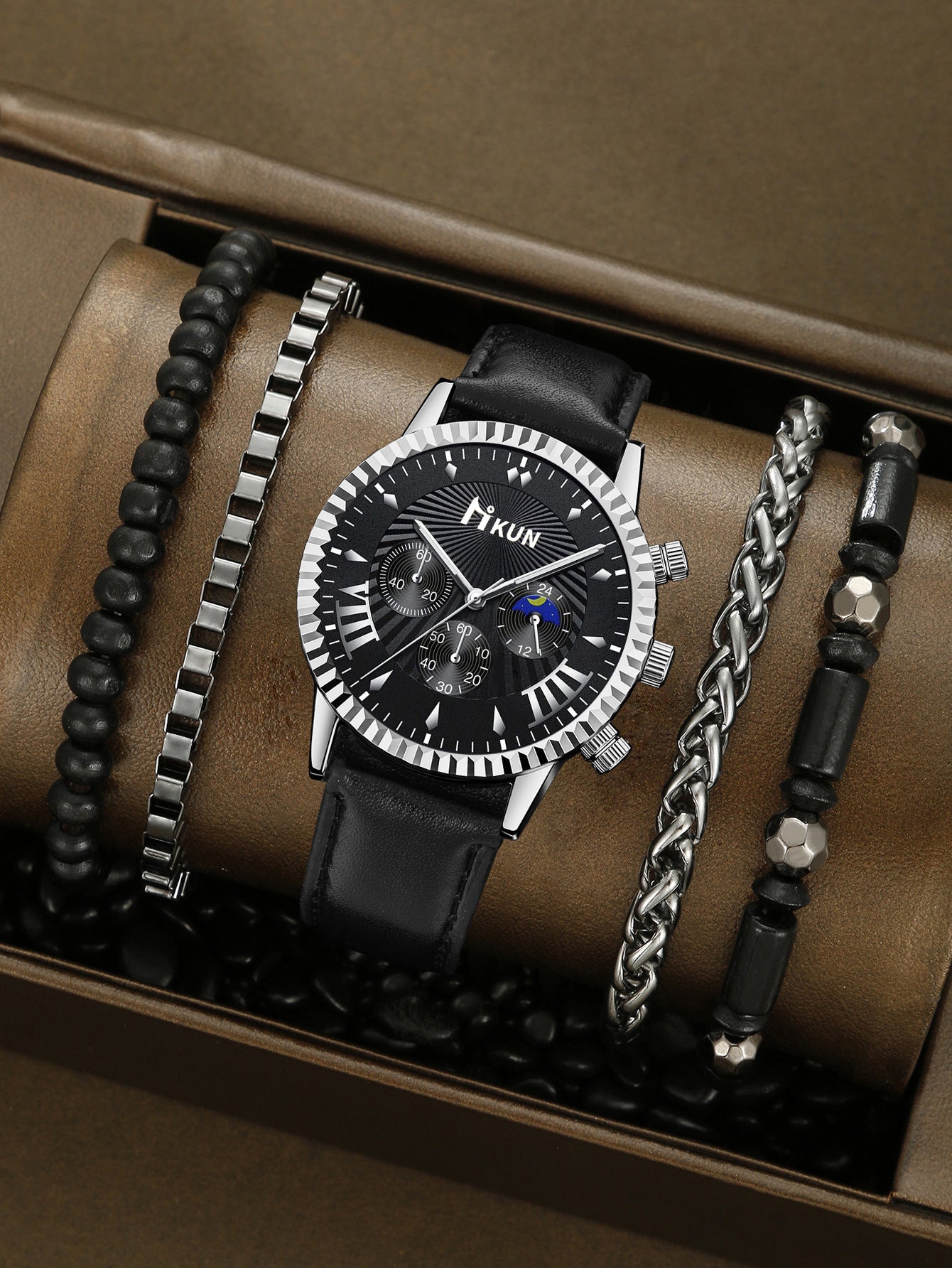 Watch Personalized Alloy Beaded Bracelet Set