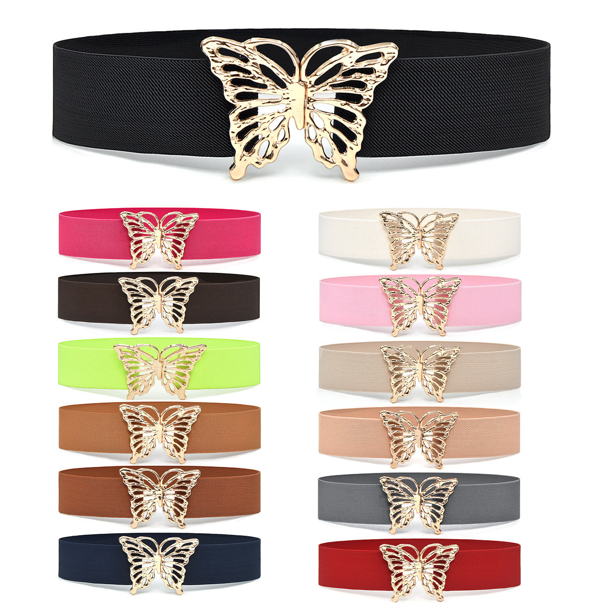 Butterfly Buckle Rhinestone Inlaid Belt