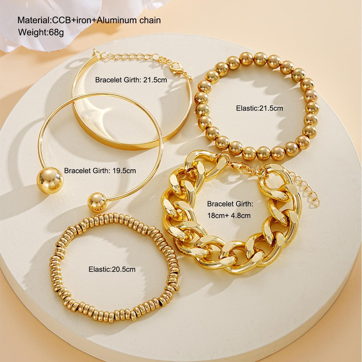 5-Piece Thick Chain Bracelet Set